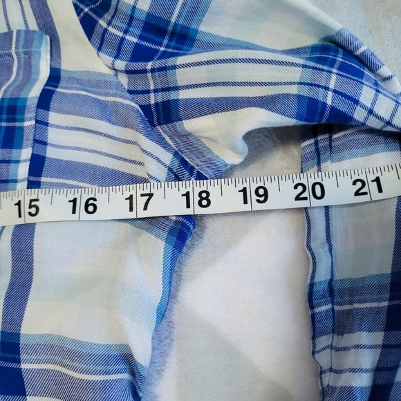 Plaid Pattern Button Down Shirt, Casual Long Sleeve Checkered Shirt, Size S - Picture 8 of 9